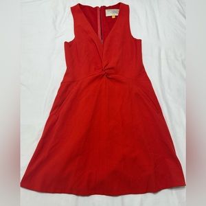 Anthropologie Leifsdottir Hot Orange Dress with Pockets